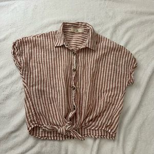 stripped shirt sleeve button sleeve